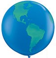 グローブ　青い地球　プリントゴム風船　ビッグバルーン　アースカラー